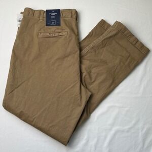 NWT GAP Girlfriend Chino Pants High Rise Stretch Khaki Tan Womens Size 16 Casual